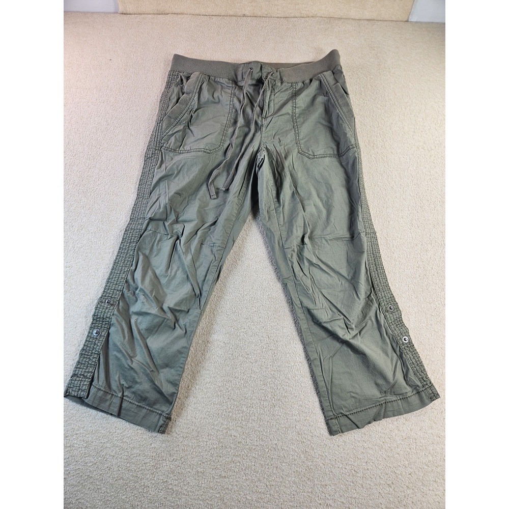 Khakis & Company Women's Size 6 Olive Green Capri Pants Drawstring Stretch